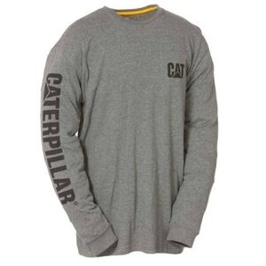 Caterpillar (CAT) Men's Trademark Banner Long Sleeve T-Shirt Heather Grey Size M